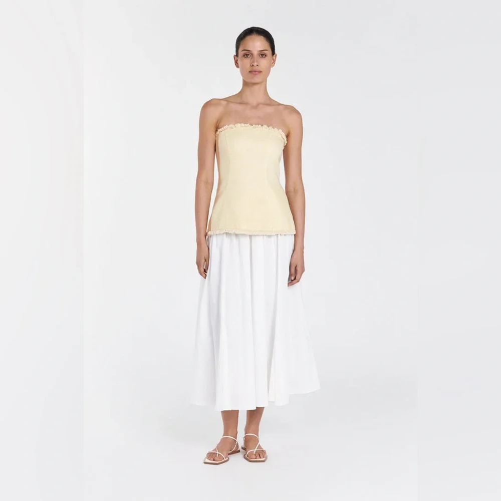 DISSH Pale Yellow Strapless Bustier Top - Picture 8 of 12